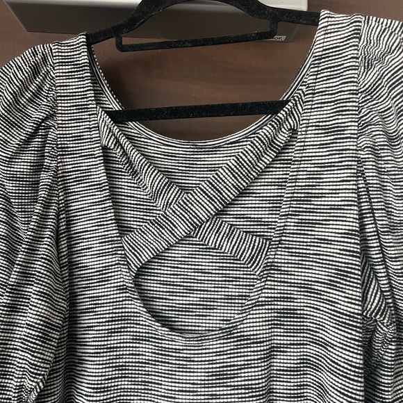 Daily Practice - black & white striped tunic swing dress - Picture 2 of 3